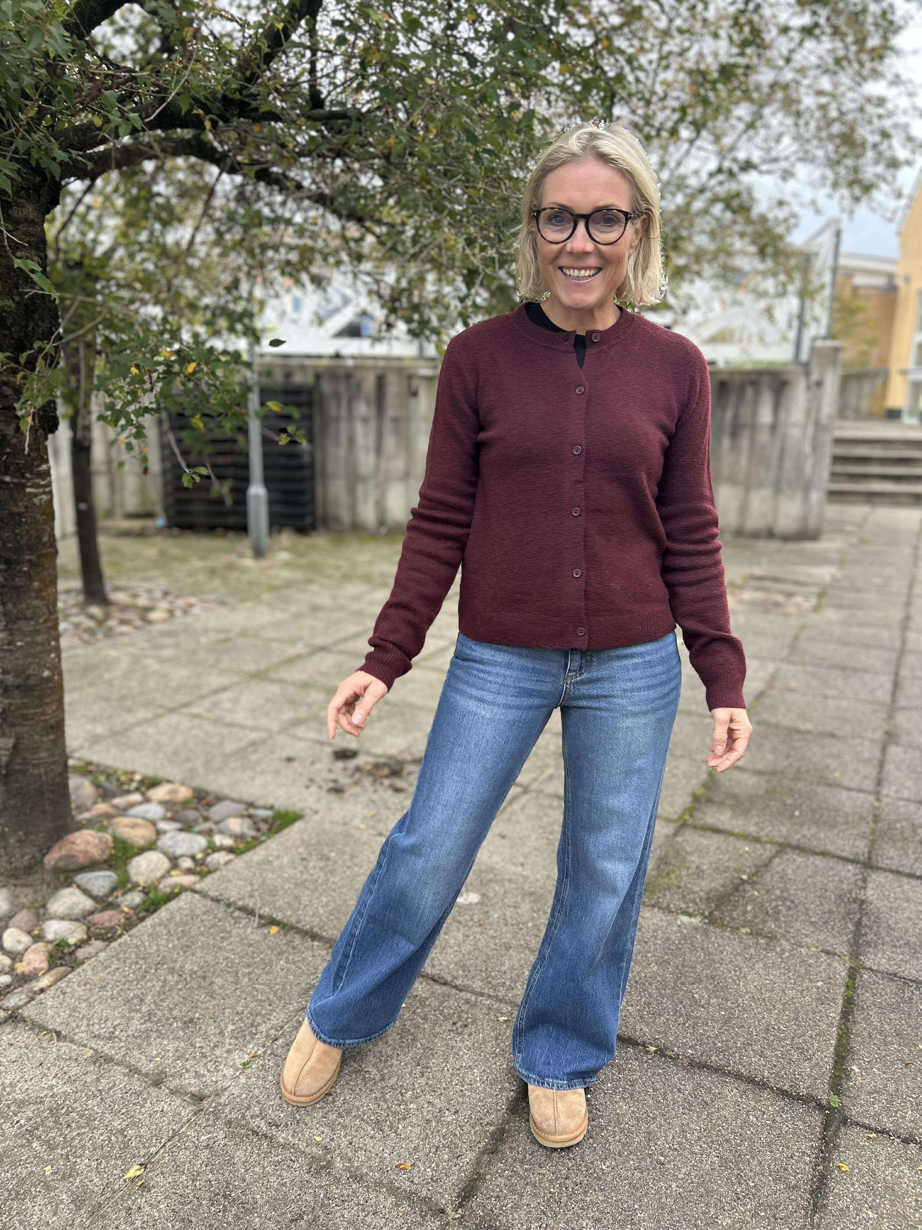 PCMALOU Knit Cardigan - Tawny Port